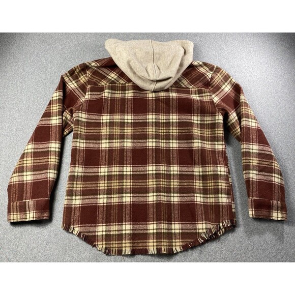 Wallflower Womens Button Up Hooded Shacket M Long Sleeve  Wool Blended - Picture 2 of 3